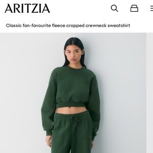 TNA Aritzia Cozy Sweatfleece Perfect Crew Crop Sweatshirt
